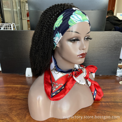 Cheap human hair headband wigs,glueless brazilian human hair wigs curly,machine human hair wig remy human hair  for black wo